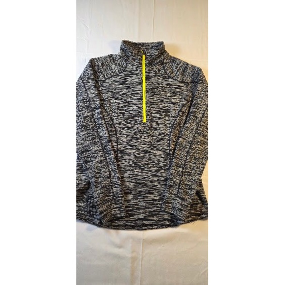 Avalanche Tectonic Zip Neck Thermal Top Women Large Black White Space Dye Shirt